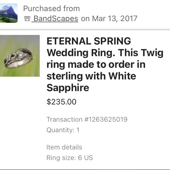 Bandscapes sterling silver white sapphire twig ring size 6 - Picture 7 of 7